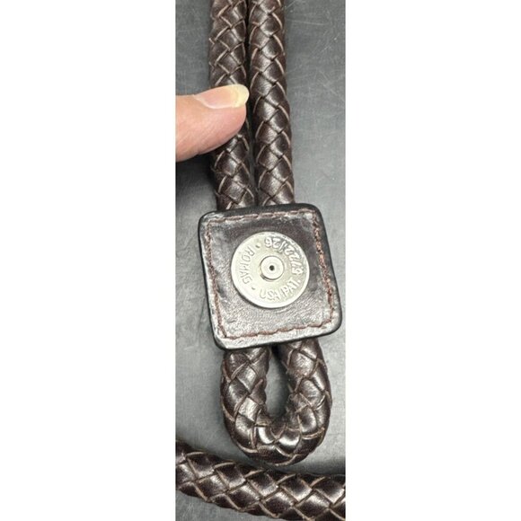 BRIGHTON Handbag Straw Crossbody Shoulder Purse Brown Leather Flower Lined Charm - Picture 12 of 16